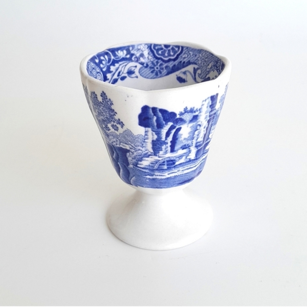 Spode Egg Cup Blue White Italian Spode England Vintage